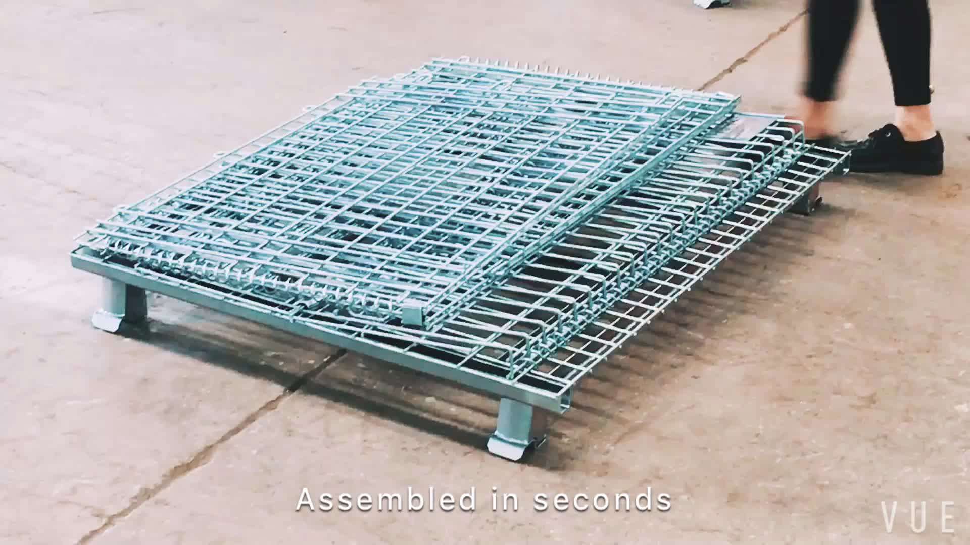 Industrial Heavy Duty Metal Storage Welded Wire Foldable Basket Buy