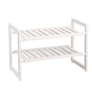 日本进口Pearl Kinzoku 厨房地柜置物架 橱柜整理架 可伸缩可拆卸