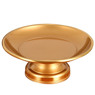 圆通佛具供佛果盘全铜水果供盘家用佛前供奉用品贡品果碟财神贡盘