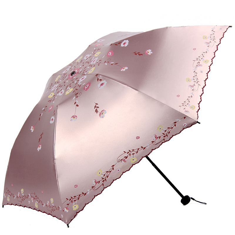 上海故事遮阳伞超轻印花防晒防紫外线三折叠晴雨伞碳纤伞太阳伞