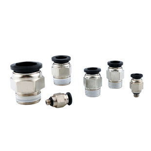 中端黑色铜软管气管气动快速接头PC8-02直通气动接头快插接头6mm