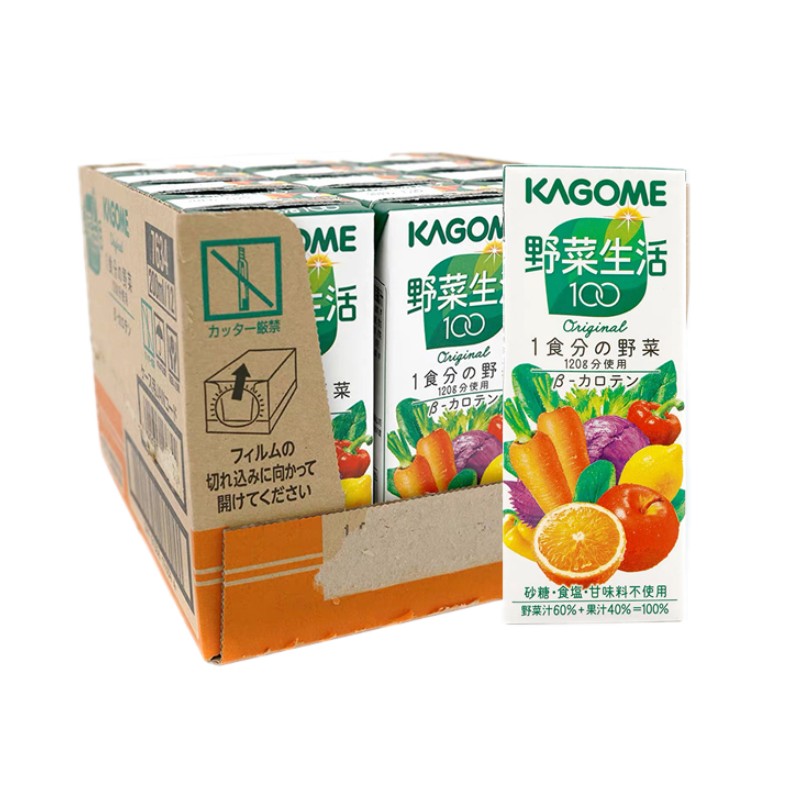 日本进口饮品Kagome可果美野菜生活蔬菜水果蔬果汁12盒儿童饮料