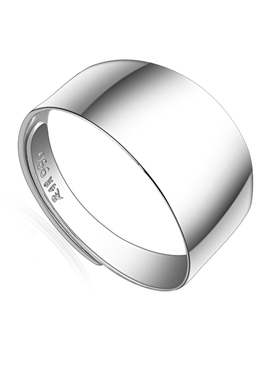 戒指足银手工光面活口可调刻字