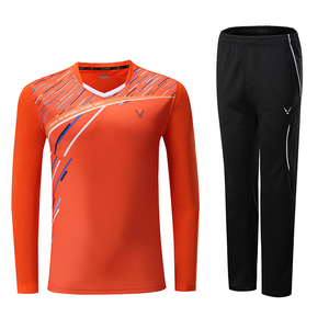 秋冬羽毛球服长袖套装男女款速干儿童乒乓球服网球服长裤运动球衣