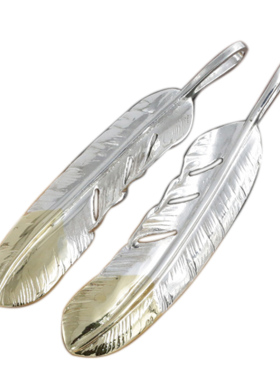 日本松石素银羽毛挂坠diy雪梨ins