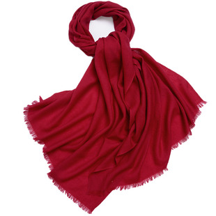 清仓春秋冬女士红色羊毛围巾披肩两用韩版薄款超长百搭纯色伴手礼