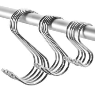 不锈钢Z型S型门后厨房柜门上挂钩免打孔宿舍上铺床门后背式挂衣钩