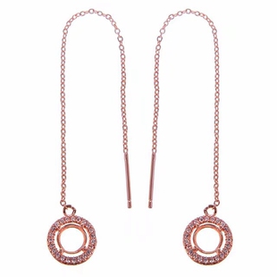 925银时尚耳钉空托 5x5 6x6精致耳线托 来石代镶嵌橄榄石水晶翡翠