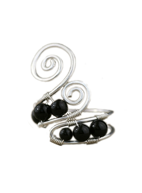 素元纯银波西米亚复古超大食指戒