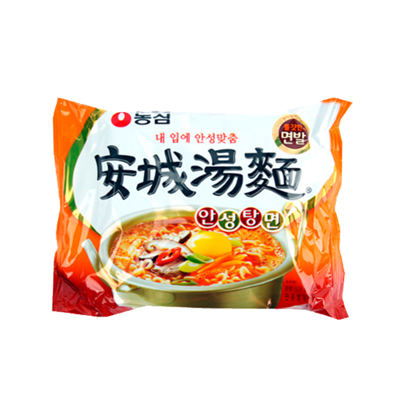 韩国进口农心安城汤面泡面海鲜味速食韩式姜虎东拉面袋装方便面