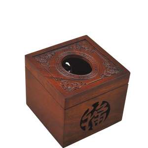 越南红木纸巾盒木质正方形抽纸盒创意实木中式镂空卷纸纸巾筒包邮