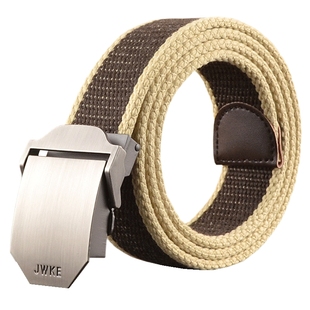 帆布腰带男士平滑自动扣牛仔裤皮带休闲百搭潮流学生裤带加长大码