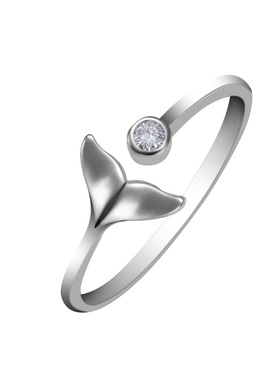 森系清新纯银饰品S925鲸鱼尾巴