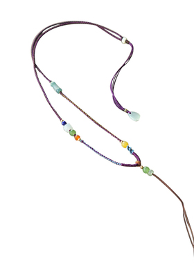 时光冰糯种路路通六棱珠毛衣链