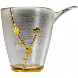 出口日式描金禅意公道杯品杯梅花茶杯品茗杯日本樱花玻璃精美茶具