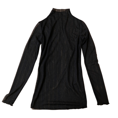 秋冬季蕾丝透视睫毛薄纱打底衫