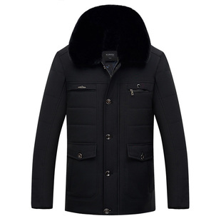 爸爸加大码冬季外套中老年棉衣男款加绒加厚老人棉服爷爷冬装棉袄