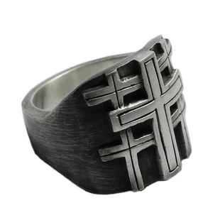 A鸦十字架925纯银个性男款戒指环简约黄铜紫铜数字纯手工定制独特