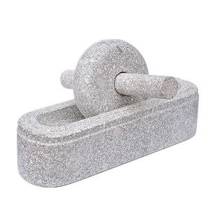 麦饭石药碾子捻药碾槽粉碎打粉机捣碎器家用手工研磨石臼包邮