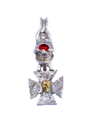 国内现货高山隆骷髅吊坠银饰