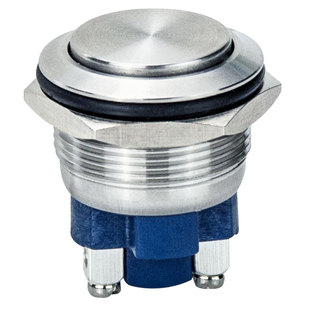 19 22 25MM金属按钮门禁开关防水不锈钢汽车喇叭改装启动银触点