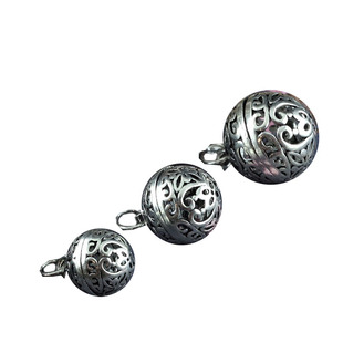 925纯银镂空香囊球随身仿古项链吊坠挂坠手链沉香檀香合香送香丸