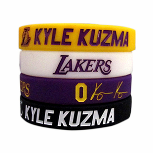 库兹马签名手环湖人队裤子马运动硅胶腕带LA球星Kuzma篮球NBA手环