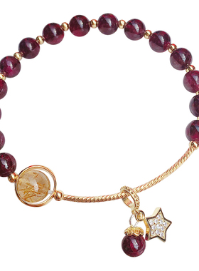 石榴石女士酒红色草莓晶时尚饰品