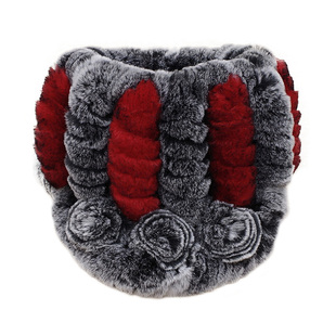 獭兔毛皮草帽子女空顶帽加厚保暖鸭舌韩版可爱无顶帽冬季护耳时尚