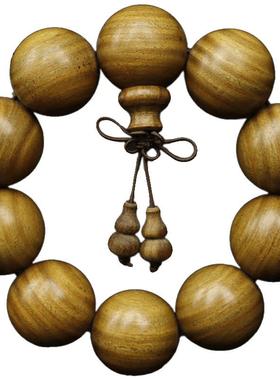 天然绿檀木手串2.5手持念珠文玩