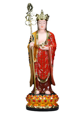 中式风地藏王菩萨桌面摆件佛像