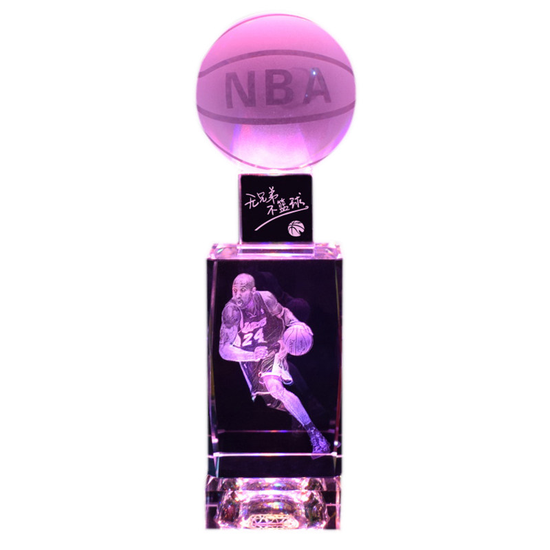 NBA科比库里詹姆斯哈登欧文人偶生日水晶篮球模型情人节男生礼物