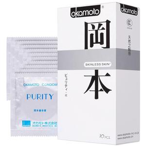 冈本SKIN纯避孕套超薄安全套10片 进口成人性用品