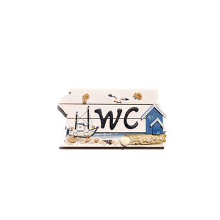 地中海家居装饰品海洋风格木质挂牌家居挂件墙壁WC挂牌木板画指示
