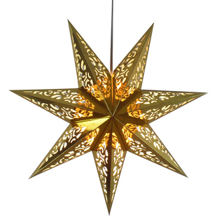 北欧圣诞节7角星星装饰吊灯婚庆节日会展布置个性装饰纸质灯罩