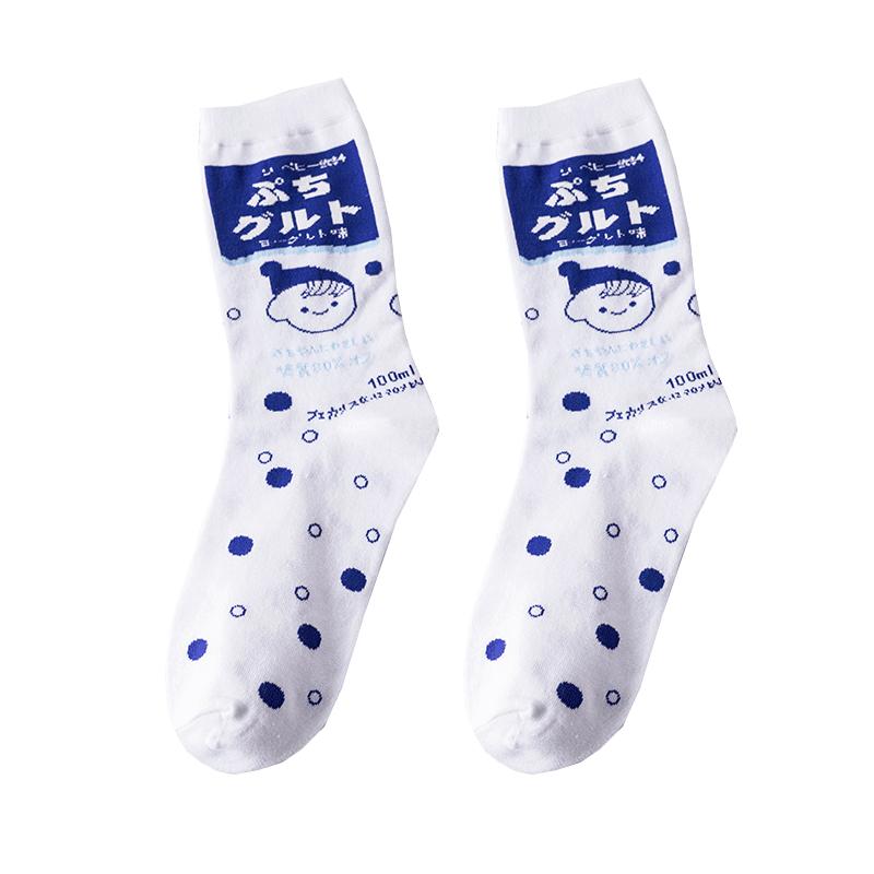 草莓袜子女潮流日系软妹长筒袜甜美百搭可爱个性ins超火的中筒袜
