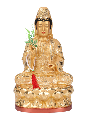 香樟木观音菩萨供奉摆件客厅佛像