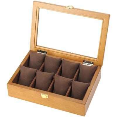 复古木质玻璃天窗手表展示盒