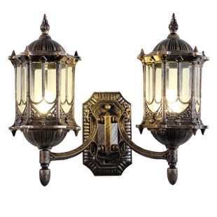 欧式壁灯户外防水复古阳台六角庭院灯过道楼梯墙壁灯LED包邮