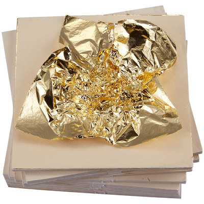 金线牌 抓皱金箔纸 大张仿金箔 装修贴金纸金箔墙纸 14×14cm