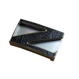 鳄鱼纹平滑扣裤带皮带头男Z字母内穿式不锈钢腰带皮带扣防过敏3.8