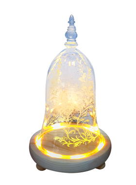 小号婚礼花纹玻璃摆件