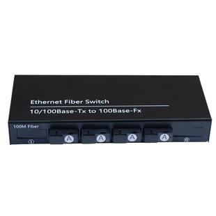 锐闪 4光2电6光百兆单模单纤光纤收发器4光1电光钎光电转换器 4光4电单模双纤光纤交换机 监控汇聚SC/FC接口