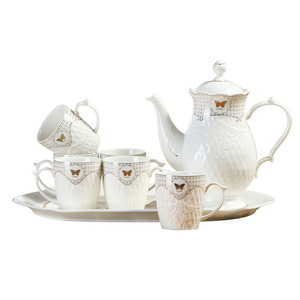 骨瓷陶瓷杯具客厅茶具水杯套装欧式水具套装冷水壶托盘