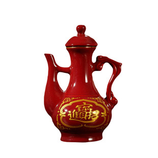 陶瓷招财进宝财神关公酒壶酒杯 仙堂红酒壶茶壶法器佛器 结婚酒壶