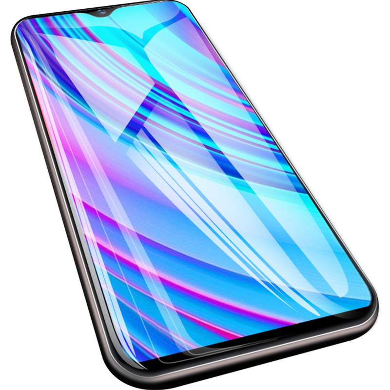 适用realmex2钢化膜realmeq全屏覆盖realmex2pro手机realme贴x青春版q抗蓝光oppo全包x2