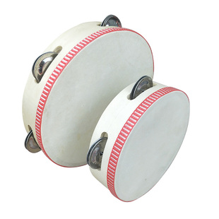 儿童声乐玩具6-8寸铃鼓幼儿园教具打击手摇铃8手拍鼓新疆舞蹈考级