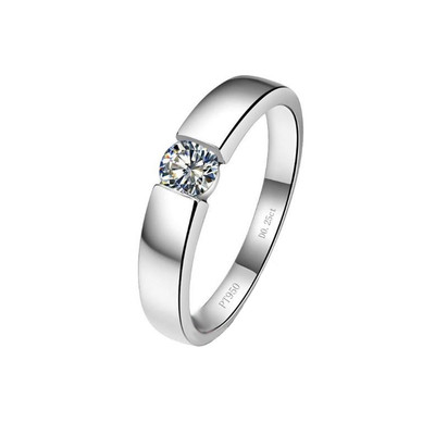 简约男士钻戒仿钻石戒指情侣对戒女男戒单身纯银单只食指求婚男生