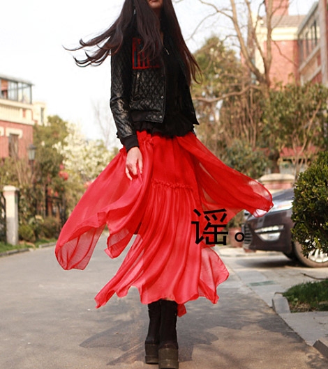 此岸歌声*搭配神器，大红不规则纱裙  海盗情人（售完即止