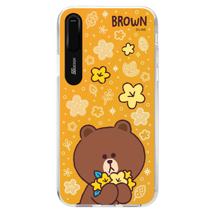 韩国line布朗熊iphoneX手机壳xs max来电闪xr苹果x发光7Plus情侣8
